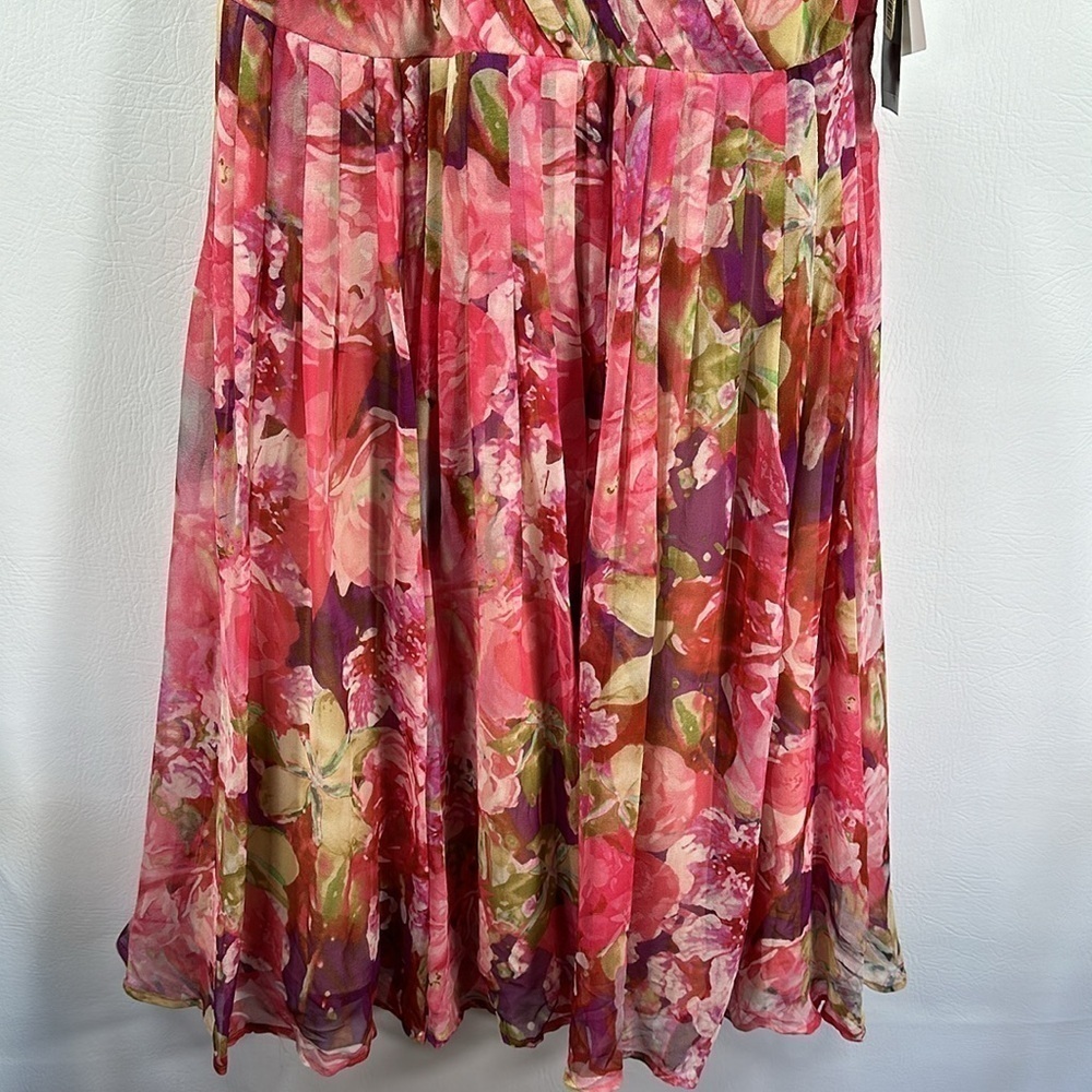 NWT Jones New York Collection Sleeveless Pleated Silk MIDI Dress, 12 - Picture 4 of 12